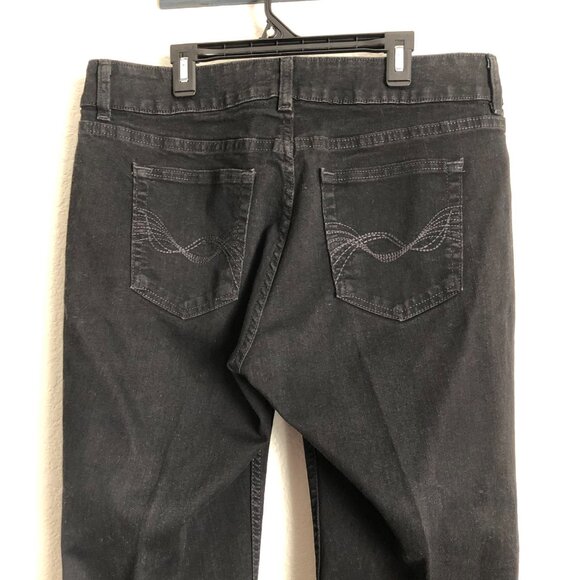 Riders by Lee Midrise Boot Cut Black Denim Jeans Women's 12 Petite Solid EUC - Picture 9 of 11
